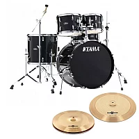 Tama Stagestar 20 5pc Drum Kit wCymbals Black Sparkle