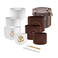 Meinl Sonic Energy 4piece Om Crystal Singing Bowl Set