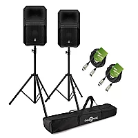 ElectroVoice Eviva 12P Active PA Speaker Bundle with Stands and Cables