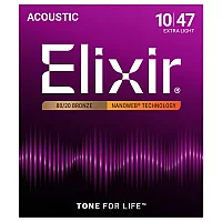Elixir 11002 NANOWEB Extra Light Acoustic Guitar Strings 1047