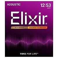 Elixir 11052 NANOWEB Light Acoustic Guitar Strings 1253