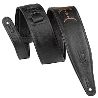 Levys Moon Phases 2.5 Leather Guitar Strap Black and Brown