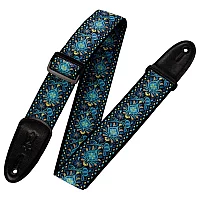 Levys Hootenanny 2 Jacquard Weave Guitar Strap Blue Floral