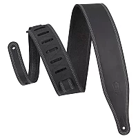 Levys Like Butter 2.5 Premium Leather Guitar Strap Black