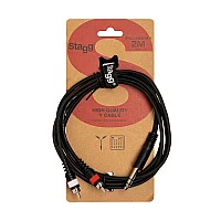 Stagg SYC Stereo Jack to Dual Phono Cable 2m6ft SYC2PS2CM E