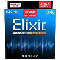 Elixir Nanoweb Guitar Strings 3 Pack 1046