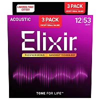 Elixir Phosphor Bronze Nanoweb 1253 3 Pack