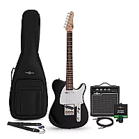 Knoxville Electric Guitar Black 10W Guitar Amp and Accessory Pack