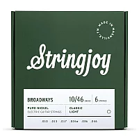 Stringjoy Broadways Classic Light Gauge 1046 Pure Nickel Electric Guitar Strings