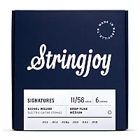 Stringjoy Signatures Drop Tune Medium Gauge 1158 Nickel Wound Electric Guitar Strings