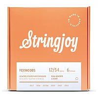 Stringjoy Foxwoods Light Gauge 1254 Coated Phosphor Bronze Acoustic Guitar Strings