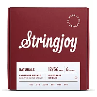 Stringjoy Naturals Bluegrass Gauge 1256 Phosphor Bronze Acoustic Guitar Strings