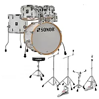 Sonor AQ2 20 5pc Drum Kit With Hardware and Throne White Pearl