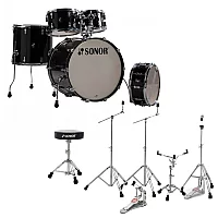 Sonor AQ2 20 5pc Drum Kit With Hardware and Throne Transparent Black