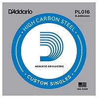 DAddario PL016 Single Plain Steel .016