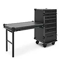 Trojan Pro Stealth 7Drawer Single Table HeavyDuty Wheeled Flight Case
