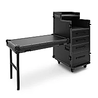 Trojan Pro Stealth DJ 4Drawer Single Table HeavyDuty Wheeled Flight Case