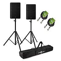 Yamaha DXR15 MK3 15 Active PA Speaker Bundle with Stands and Cables