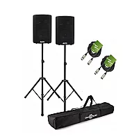 Alto Professional TX408 8 Active PA Speaker Bundle with Stands and Cables