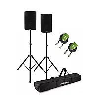 Alto Professional TX412 12 Active PA Speaker Bundle with Stands and Cables