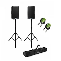 Alto Professional TS412 12 Active PA Speaker Bundle with Stands and Cables