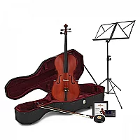 Student Plus Full Size Size Cello Beginner Pack by Gear4music