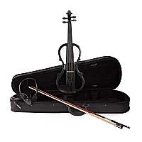 Stagg Shaped Electric Violin Outfit Metallic Black