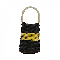 Natal Caxixi Large Black Yellow Band with Red Ends