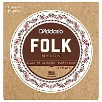 DAddario EJ32C Folk Nylon Classical Guitar Strings with Ball End