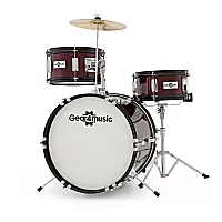 Junior 3 Piece Drum Kit by Gear4music Wine Red