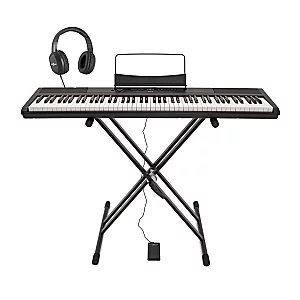 SDP2 Stage Piano by Gear4music Stand Pedal and Headphones