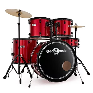 BDK1 Full Size Starter Drum Kit by Gear4music Red