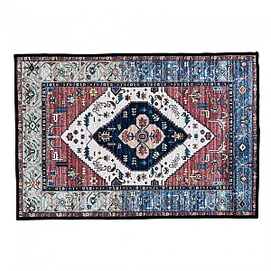 Ahead Armor Tribal Persian Drum Rug Red and Blue 80 x 64 in