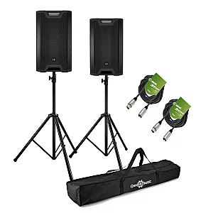 LD Systems ICOA 15 A 15 Active PA Speaker Bundle with Stands and Cables