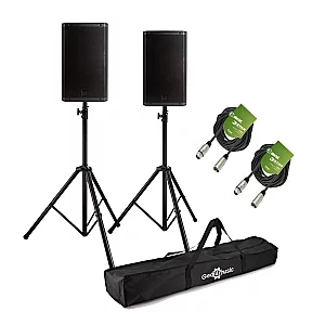 RCF ART 932A 12 Active PA Speaker Bundle with Stands and Cables