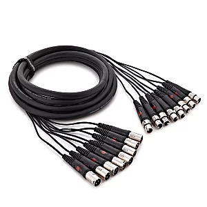 Studiospares 8Way Moulded XLR F XLR M Loom 5m