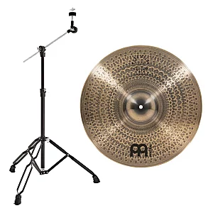 Meinl Pure Alloy Custom 18 Medium Heavy Crash Cymbal and Gear4music Boom Arm Stand Black