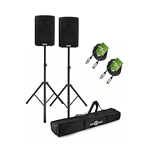 Alto Professional TX408 8 Active PA Speaker Bundle with Stands and Cables