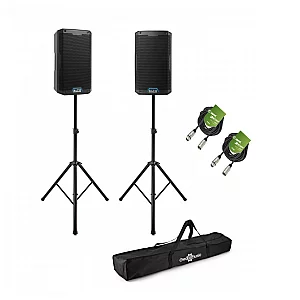 Alto Professional TS408 8 Active PA Speaker Bundle with Stands and Cables