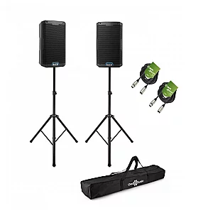 Alto Professional TS412 12 Active PA Speaker Bundle with Stands and Cables